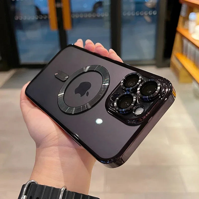 Luxury Transparent Magsafe Wireless Charging Case For iPhone 15 14 13 12 11 16 Pro Max Plus X Xs Max XR Magnetic Silicone Cover