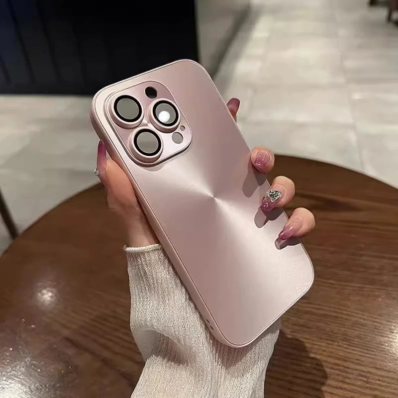 Luxury Laser Aurora CD Pattern Matte Case For iPhone 16 15 14 13 12 11 Pro Max 16 Plus Soft Bumper Shockproof Armor Hard Cover