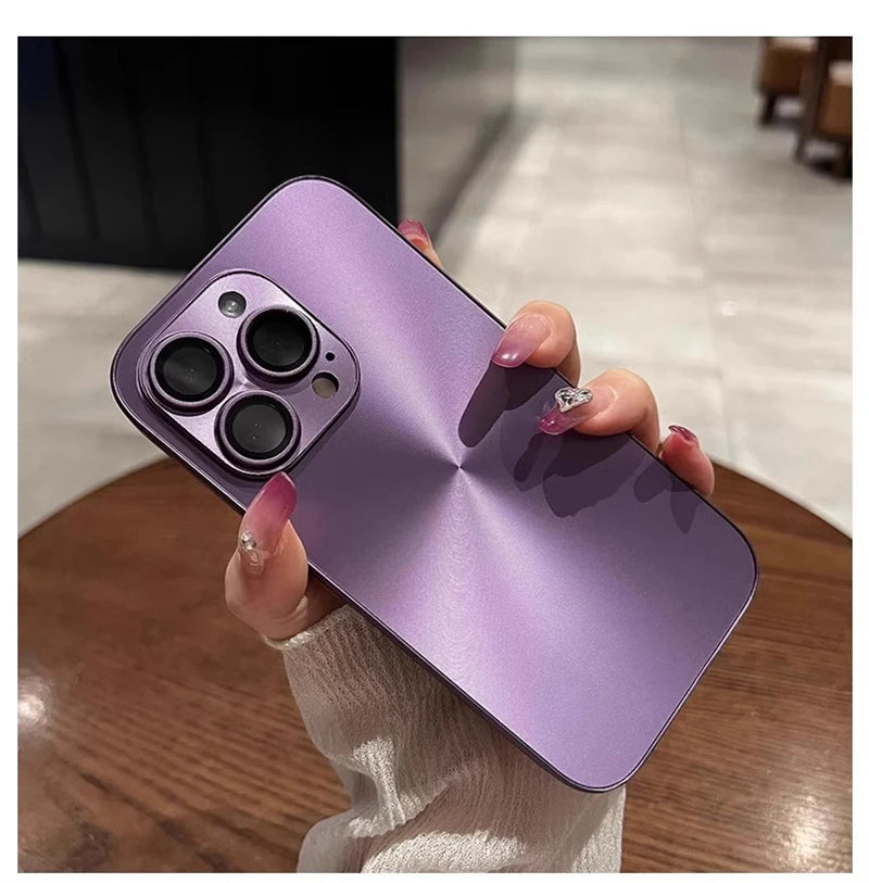 Luxury Laser Aurora CD Pattern Matte Case For iPhone 16 15 14 13 12 11 Pro Max 16 Plus Soft Bumper Shockproof Armor Hard Cover