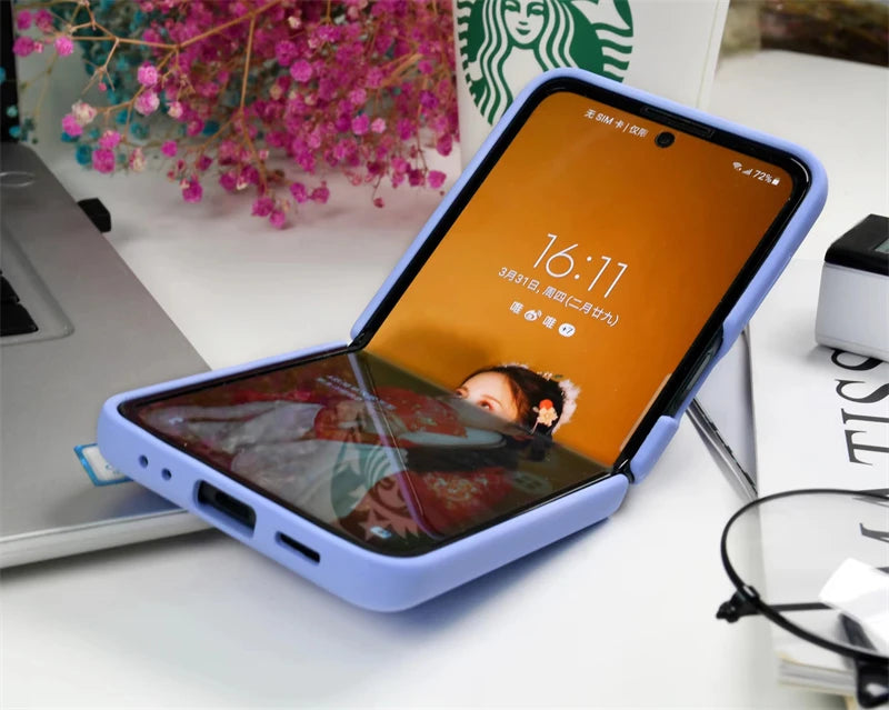 Liquid Silicone Ring Holder Case for Samsung Galaxy Z Flip 3 4 5G Flip4 Flip3 Flip2 Flip1 Foldable Full Protection Fashion Cover