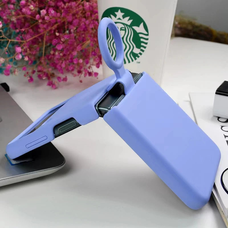 Liquid Silicone Ring Holder Case for Samsung Galaxy Z Flip 3 4 5G Flip4 Flip3 Flip2 Flip1 Foldable Full Protection Fashion Cover