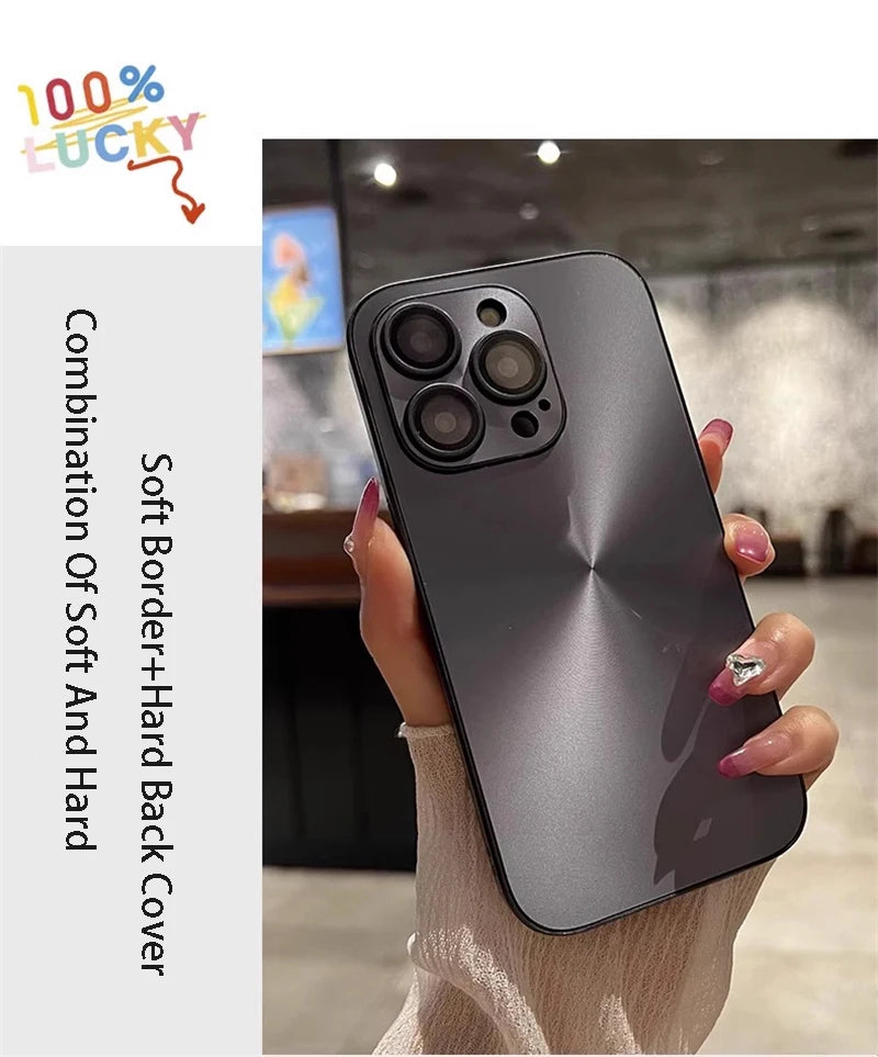 Luxury Laser Aurora CD Pattern Matte Case For iPhone 16 15 14 13 12 11 Pro Max 16 Plus Soft Bumper Shockproof Armor Hard Cover