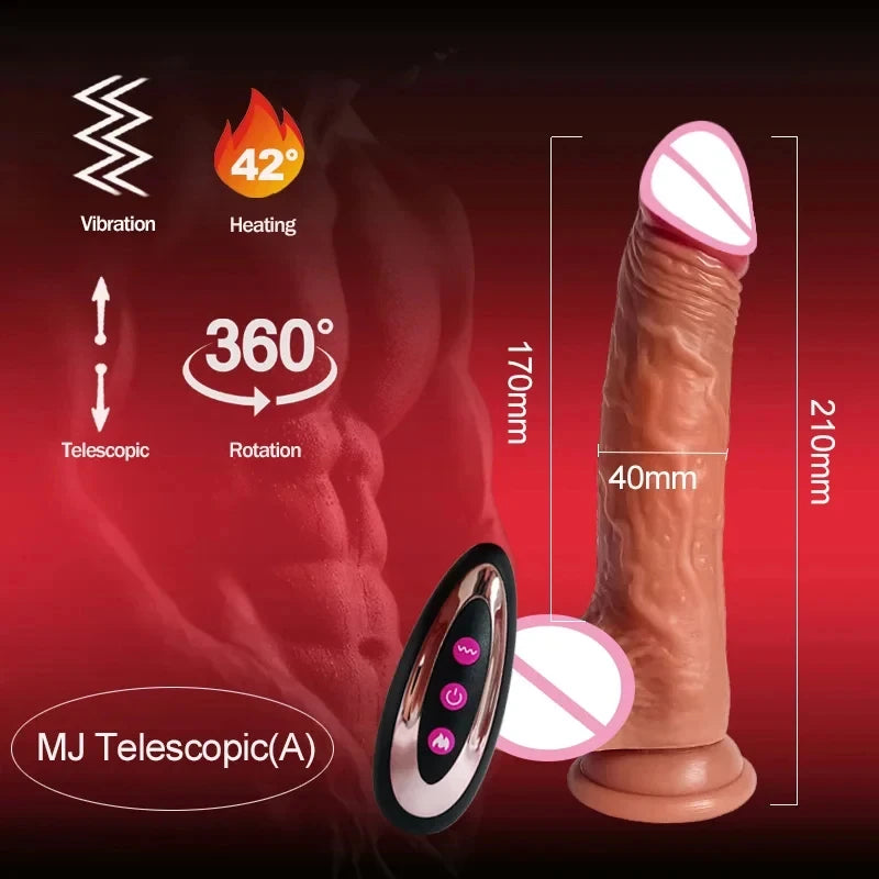 Realistic Dildo Telescopic Vibrator Masturbation Anal plug for Women Thrusting Dick Penis Adult Heating Remote Control Sex toys