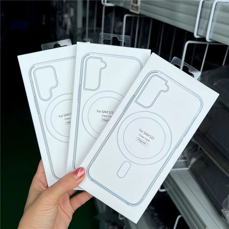 Original For Magsafe Magnetic Case for Samsung Galaxy S25 S24 S21 FE S22 Plus S23 Ultra Plus Wireless Charging Shockproof Cover
