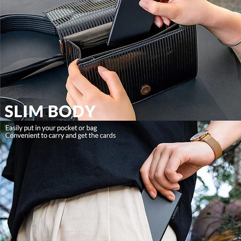 Rfid Smart Wallet Credit Card Holder Metal Thin Slim Men Women Wallets Pop Up Minimalist Wallet Small Black Purse Metal Vallet