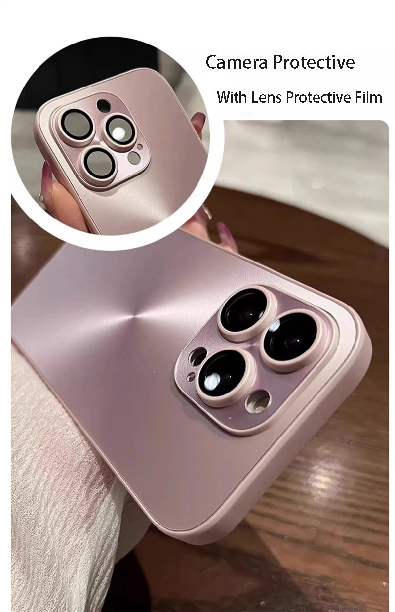 Luxury Laser Aurora CD Pattern Matte Case For iPhone 16 15 14 13 12 11 Pro Max 16 Plus Soft Bumper Shockproof Armor Hard Cover