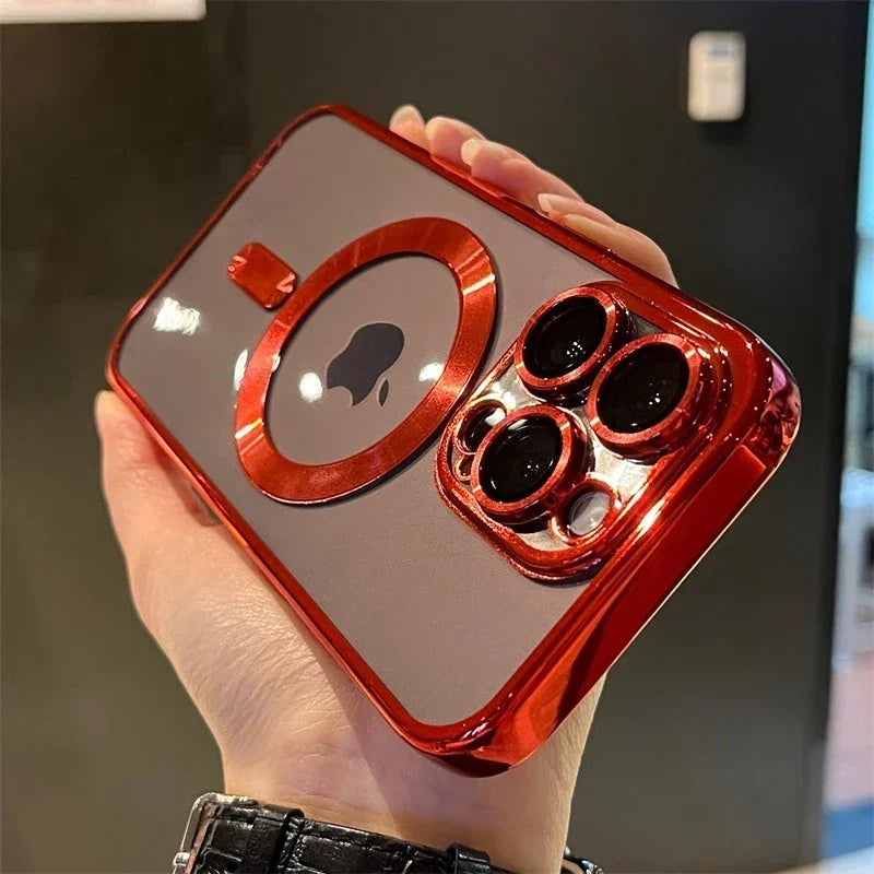 Luxury Transparent Magsafe Wireless Charging Case For iPhone 15 14 13 12 11 16 Pro Max Plus X Xs Max XR Magnetic Silicone Cover