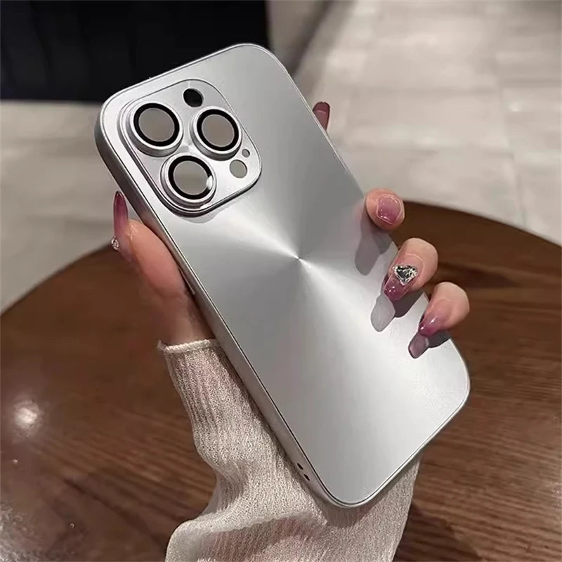 Luxury Laser Aurora CD Pattern Matte Case For iPhone 16 15 14 13 12 11 Pro Max 16 Plus Soft Bumper Shockproof Armor Hard Cover
