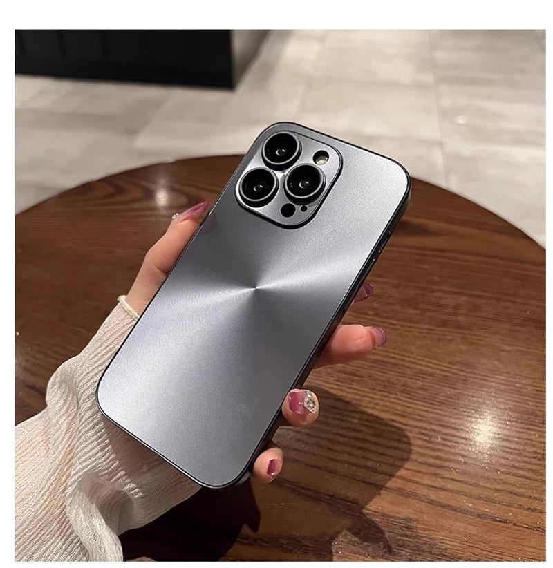 Luxury Laser Aurora CD Pattern Matte Case For iPhone 16 15 14 13 12 11 Pro Max 16 Plus Soft Bumper Shockproof Armor Hard Cover