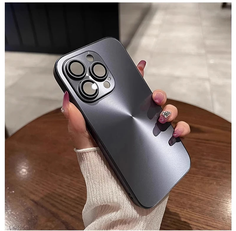 Luxury Laser Aurora CD Pattern Matte Case For iPhone 16 15 14 13 12 11 Pro Max 16 Plus Soft Bumper Shockproof Armor Hard Cover