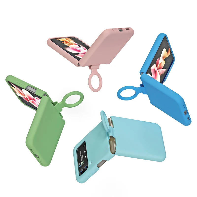 Liquid Silicone Ring Holder Case for Samsung Galaxy Z Flip 3 4 5G Flip4 Flip3 Flip2 Flip1 Foldable Full Protection Fashion Cover