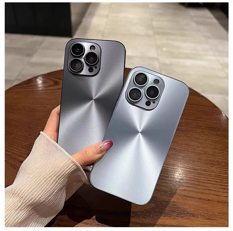 Luxury Laser Aurora CD Pattern Matte Case For iPhone 16 15 14 13 12 11 Pro Max 16 Plus Soft Bumper Shockproof Armor Hard Cover