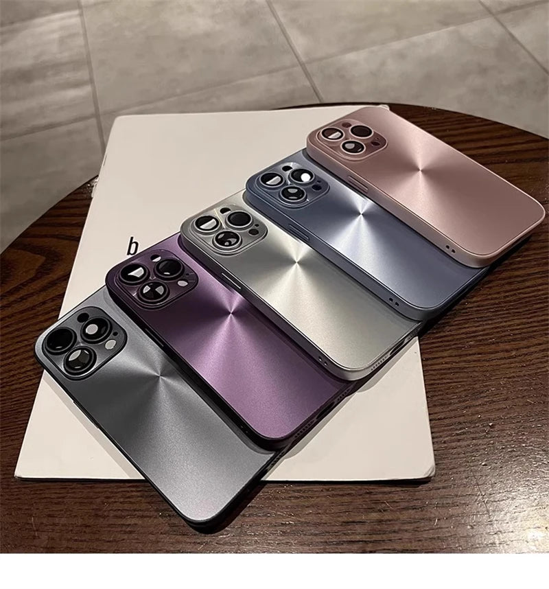 Luxury Laser Aurora CD Pattern Matte Case For iPhone 16 15 14 13 12 11 Pro Max 16 Plus Soft Bumper Shockproof Armor Hard Cover