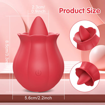Powerful Tongue Licking Vibrator Women Clitoris Stimulator Massager Female Oral Nipples Clit Vibrating Rose Sex Toys for Adults