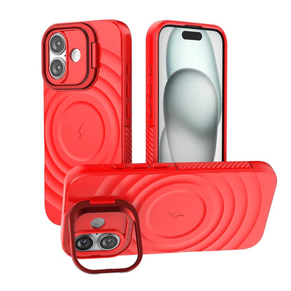 Ripple Matte Armor For Magsafe Magnetic Wireless Charge Case For iPhone 16 Plus 15 14 13 Pro Max Camera Fold Stand Protect Cover
