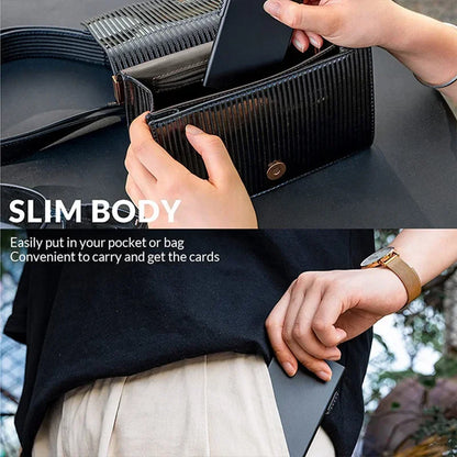 Rfid Smart Wallet Credit Card Holder Metal Thin Slim Men Women Wallets Pop Up Minimalist Wallet Small Black Purse Metal Vallet