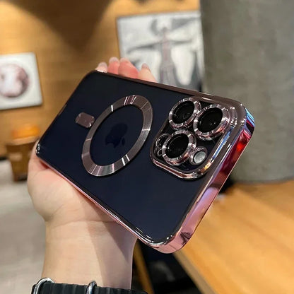 Luxury Transparent Magsafe Wireless Charging Case For iPhone 15 14 13 12 11 16 Pro Max Plus X Xs Max XR Magnetic Silicone Cover