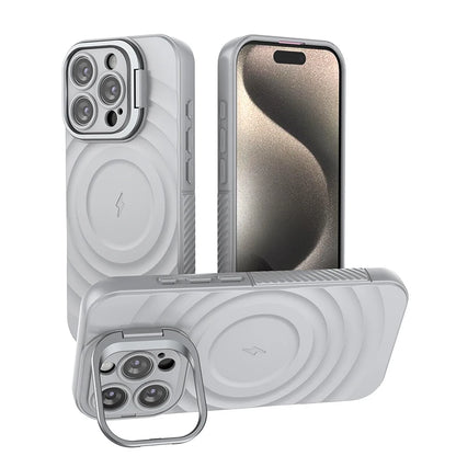 Ripple Matte Armor For Magsafe Magnetic Wireless Charge Case For iPhone 16 Plus 15 14 13 Pro Max Camera Fold Stand Protect Cover