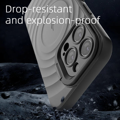 Ripple Matte Armor For Magsafe Magnetic Wireless Charge Case For iPhone 16 Plus 15 14 13 Pro Max Camera Fold Stand Protect Cover