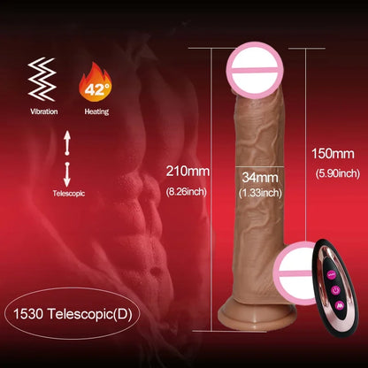 Realistic Dildo Telescopic Vibrator Masturbation Anal plug for Women Thrusting Dick Penis Adult Heating Remote Control Sex toys