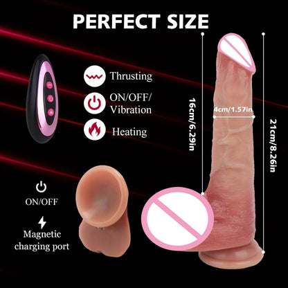 Realistic Dildo Telescopic Vibrator Masturbation Anal plug for Women Thrusting Dick Penis Adult Heating Remote Control Sex toys